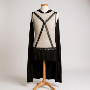 ROMA Men’s Warrior Costume 6166 Small Black‎ Grey Mesh Dark Realm Warrior